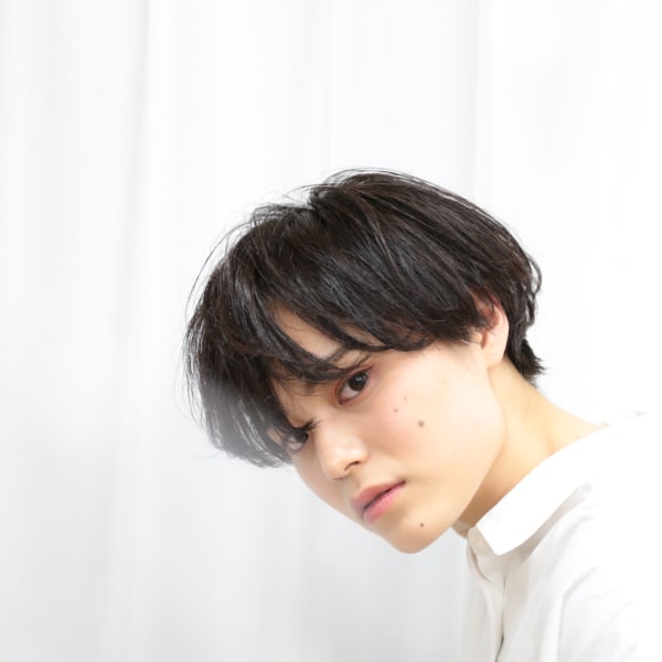 オススメ順 パーマ マッシュ 黒髪 ショートの髪型 ヘアスタイル 楽天ビューティ