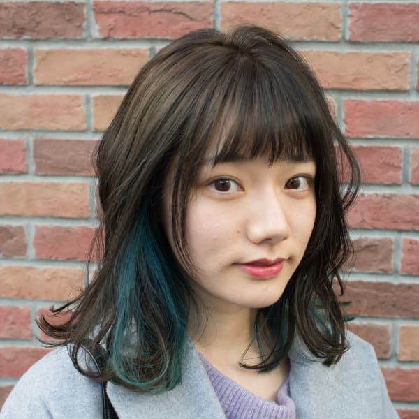ブルーグリーン系インナーカラー|GIRL