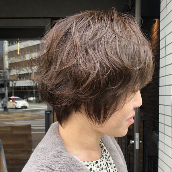 無造作パーマ×ショート|半個室型美容室 Sourire 高城店