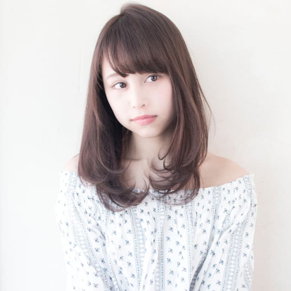 セミロングのひし形ワンカール【ラベンダーグレージュ】U-5