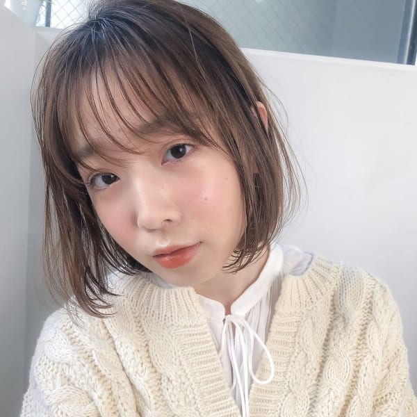 Aラインボブ×アッシュベージュ【新宿】|acoron 新宿