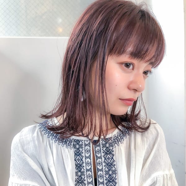 外ハネロブ×ラベンダーピンク【新宿】|acoron 新宿