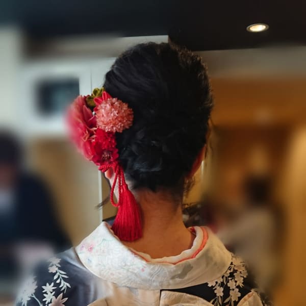 ヘアセット　振袖着付け