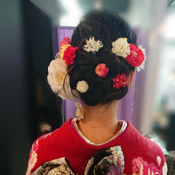 ヘアセット　振袖着付け