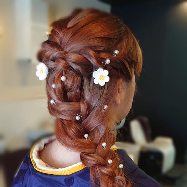 ヘアセット+袴着付け