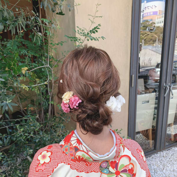 オススメ順 和服 着物 編み込み ロングの髪型 ヘアスタイル 楽天ビューティ