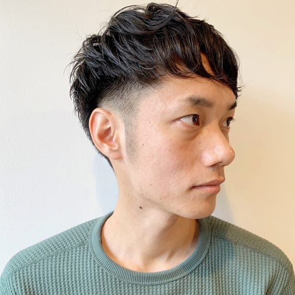 メンズツーブロック×パーマ