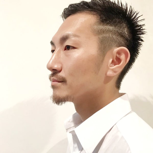 メンズバリアートツーブロックモヒカン