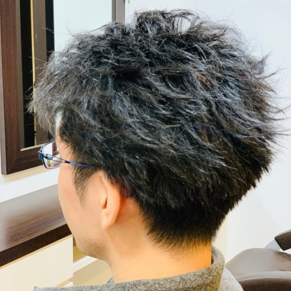 流れ髪ツーブロックマッシュ|Grass Hair 流川店