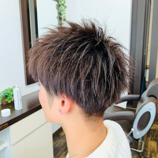 アップバング×ショートマッシュ|Grass Hair 流川店