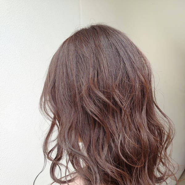 ピンクベージュ×ロング