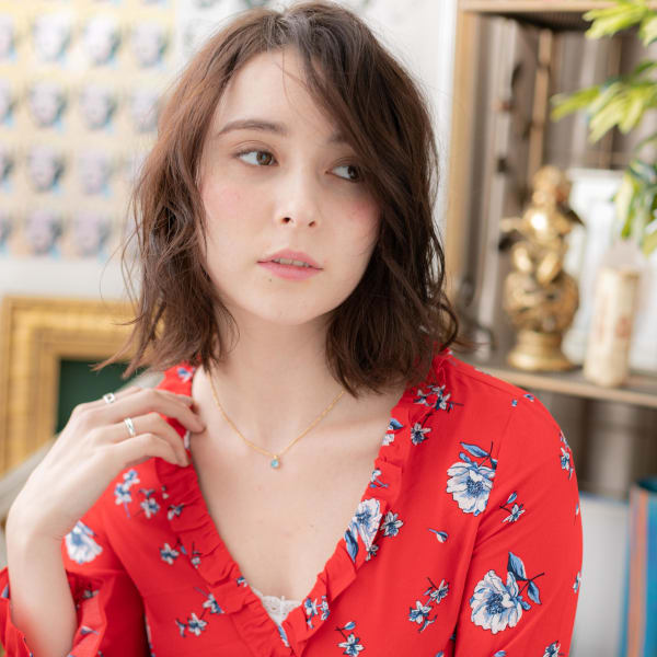 外国人風やわらか質感くせ毛風ふわミディ ルーズ