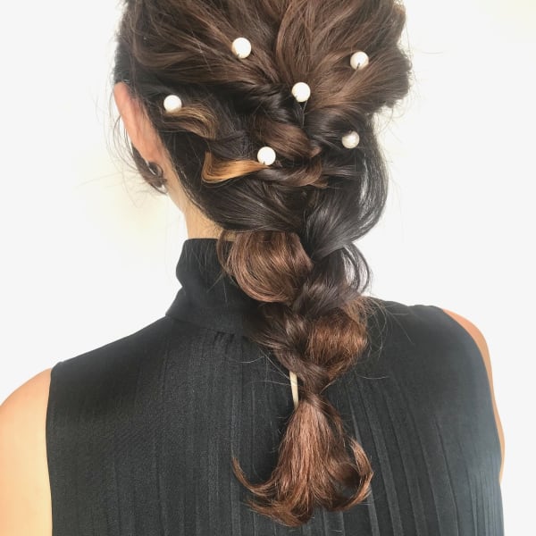 編みおろし　と　パール|Organic&Hair LAU LEA