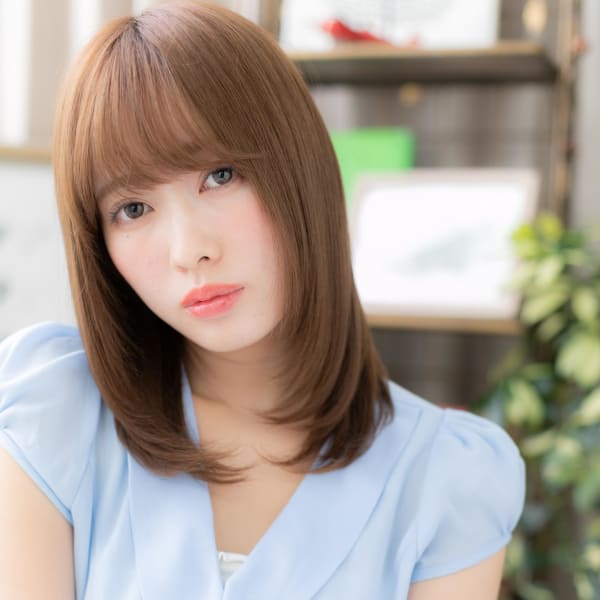 シースルーバングが大人かわいい♪ラブストレート 伸ばしかけ