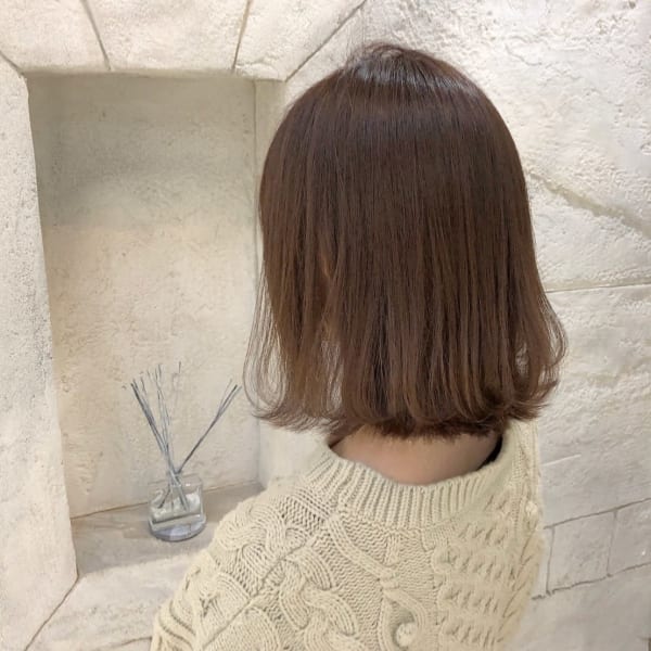 ピンクベージュのボブ|GALLARIA Elegante可児店