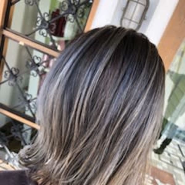 バレイヤージュ×ラベンダーアッシュ