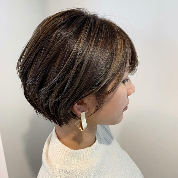 耳かけショート×ハイライト