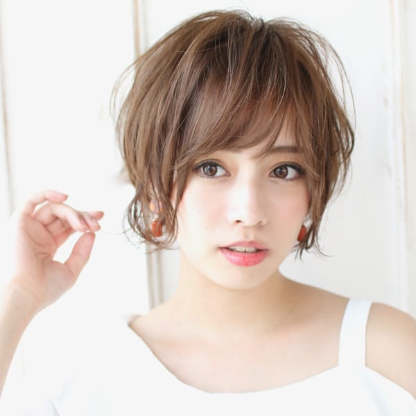 40代からのショートボブパーマA681