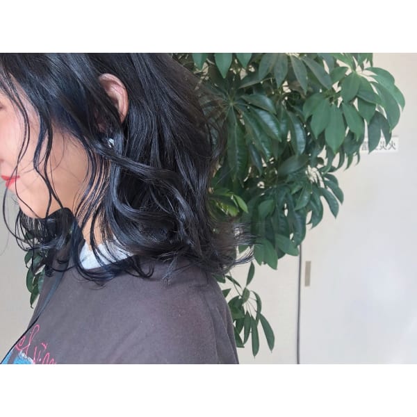 ネイビーブルーハイライト×ブルーアッシュ