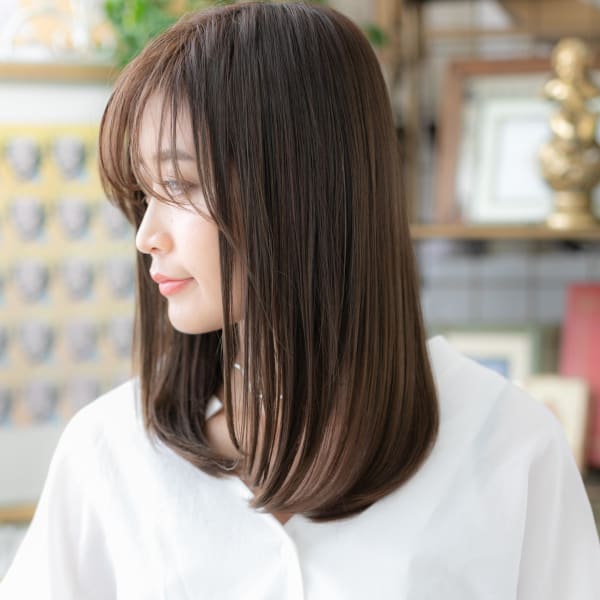 大人かわいい*斜めバングツヤワンカール 伸ばしかけ