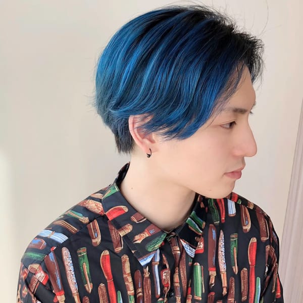 アニ髪ブルー鬼滅カラー|美容室 アクイールグラッセ