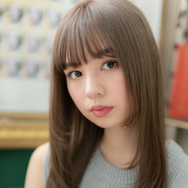 肌透き通る透明感*小顔マーメイドアッシュ 伸ばしかけ