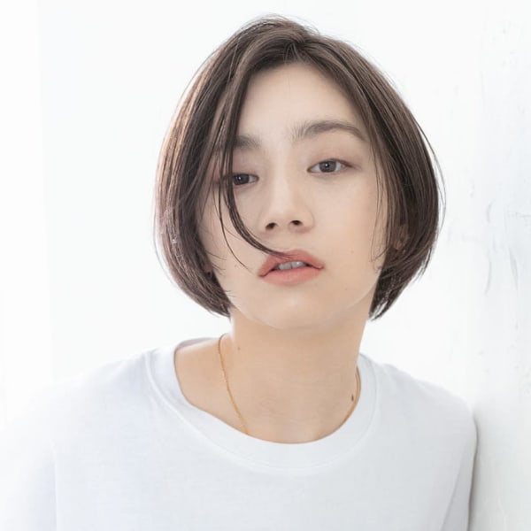 ショートヘア黒髪暗髪ワンレンボブショートボブ10代20代