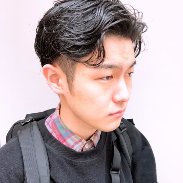 対コロナかり上げツーブロック七三オールバックフェードビジネス