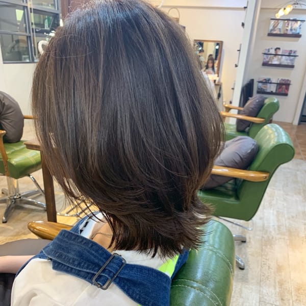 アフロート添田】くびれボブネオウルフ外ハネアッシュブラウン