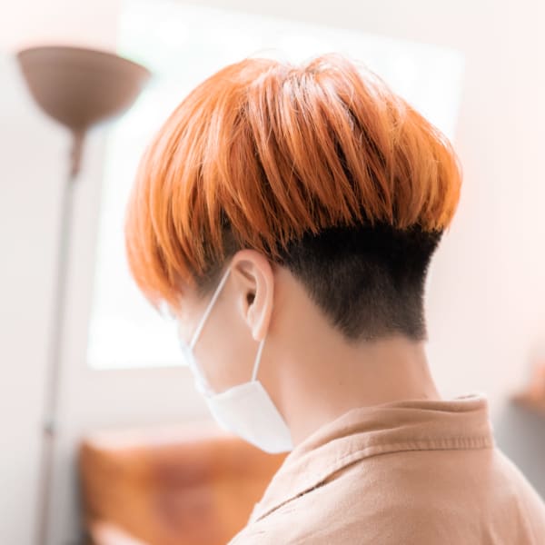 ★ハイウエイトなマッシュスタイルとアプリコットカラー★