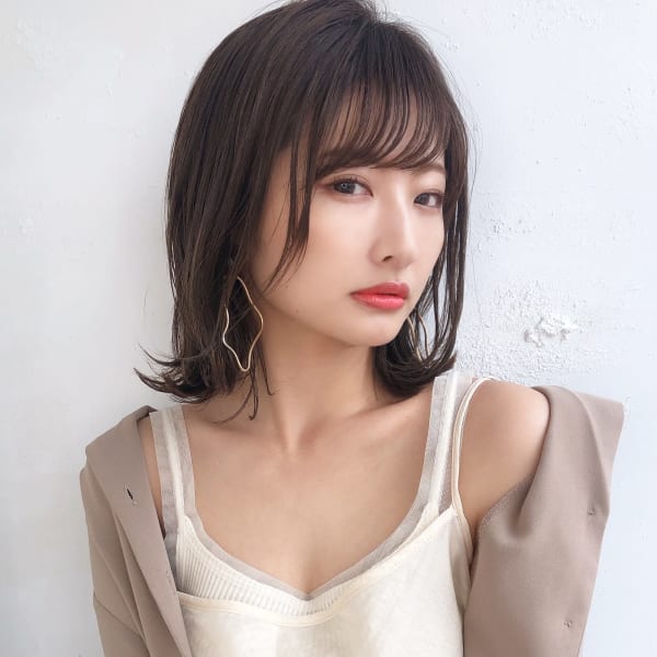 ストレートも可愛いシースルーボブ【K89】