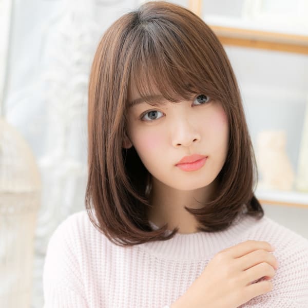 重めスタイルが大人かわいいワンカールミディ セミディ