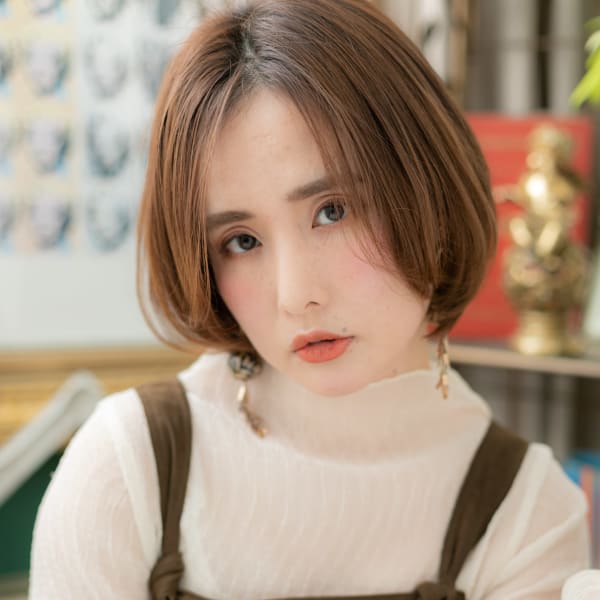 うざバング小顔ナチュラルマッシュショート スリークボブ