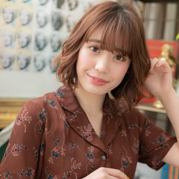 軽やかデジタルパーマくせ毛風前下がりボブ 大人かわいい