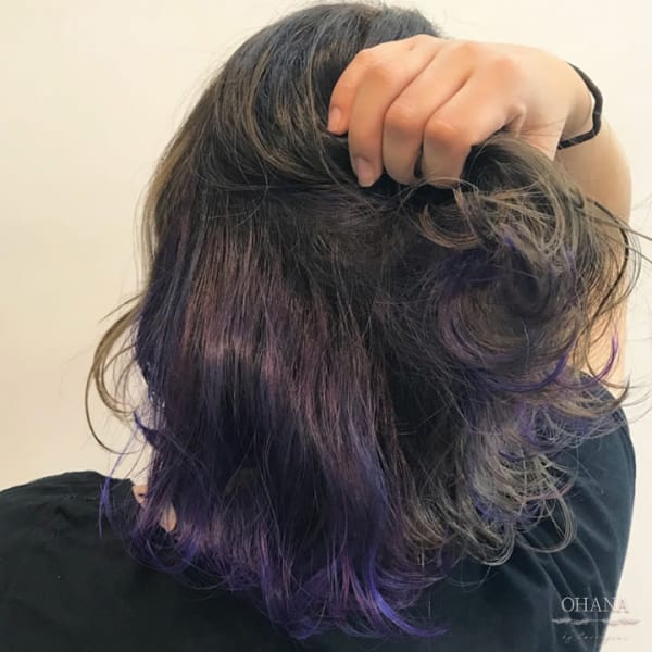 パープルブルーインナーカラー