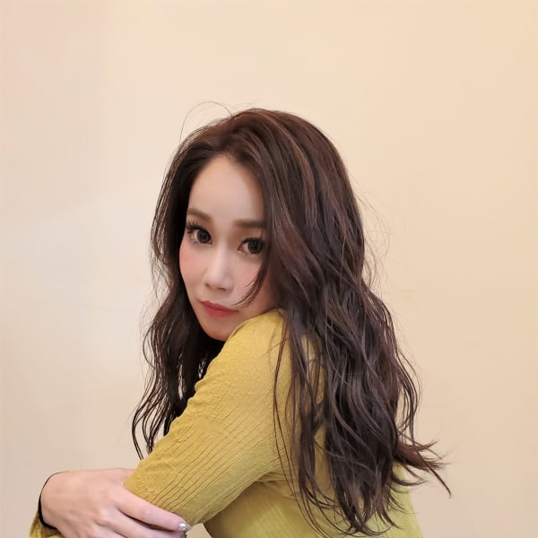 似合わせ小顔イメチェン耳かけウェーブパーマフォギーベージュ