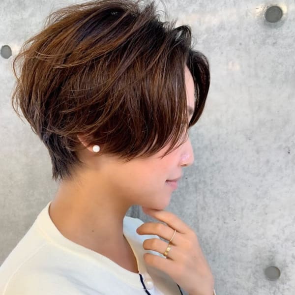 ナチュラルパーマのショートスタイル