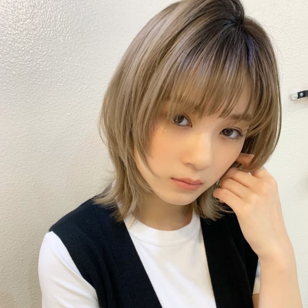 【山田】マッシュレイヤーウルフミルクティーベージュy145