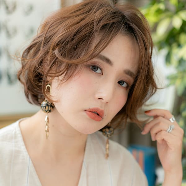 MIXパーマで作るくせ毛風リラックスショート ウェーブパーマ