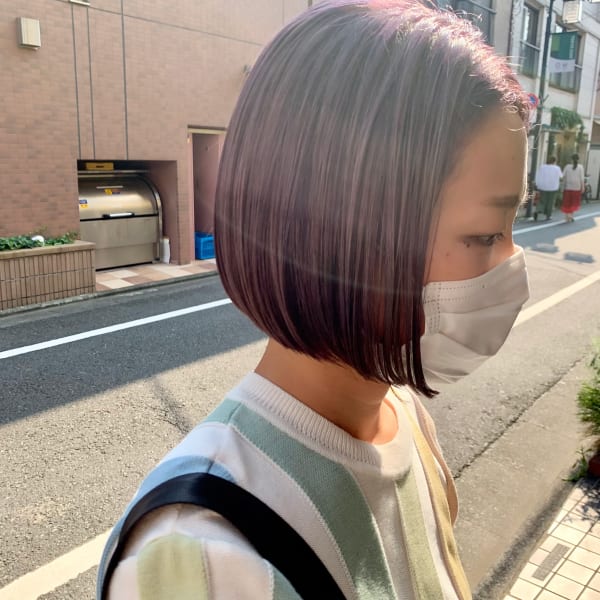 ピンクベージュボブ
