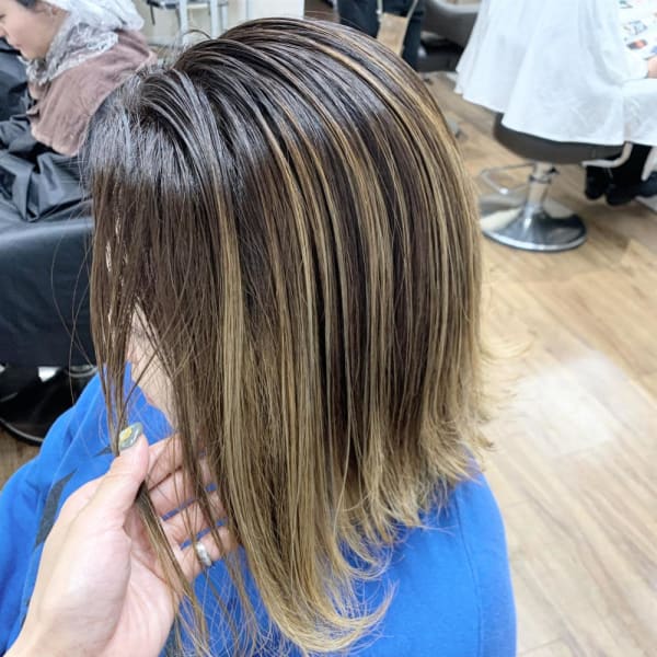 大人気!!白髪染め×バレイヤージュ