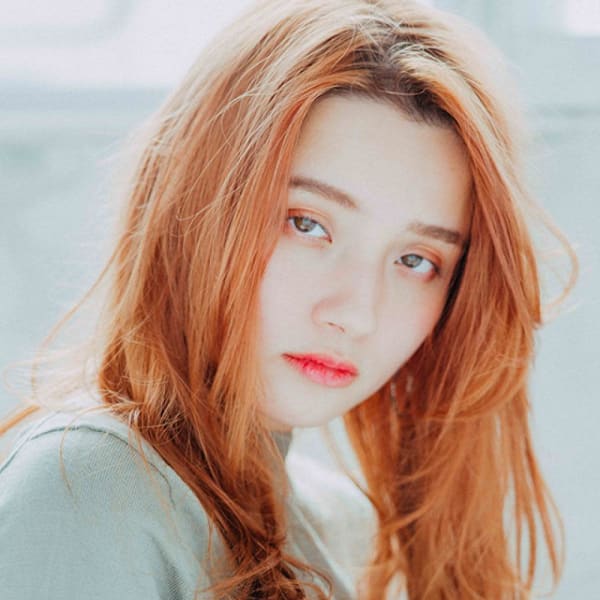 センターパート×ロング