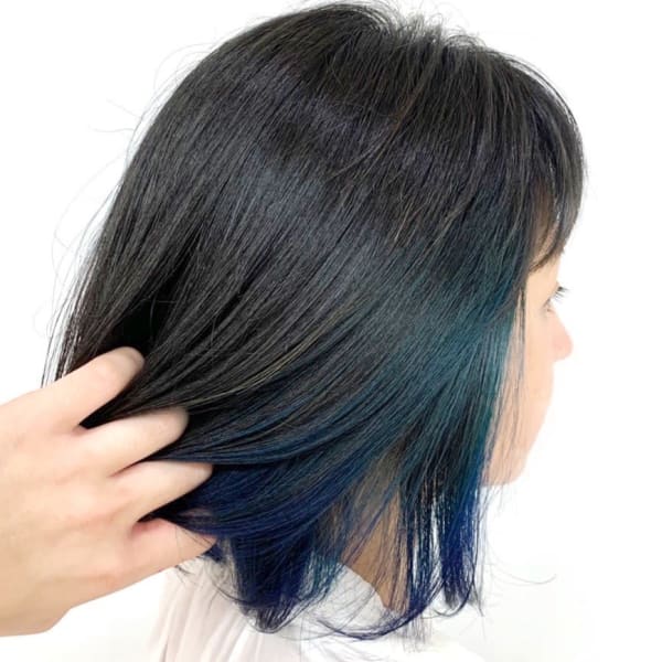 【QUALIS】ブルーインナーカラーボブ