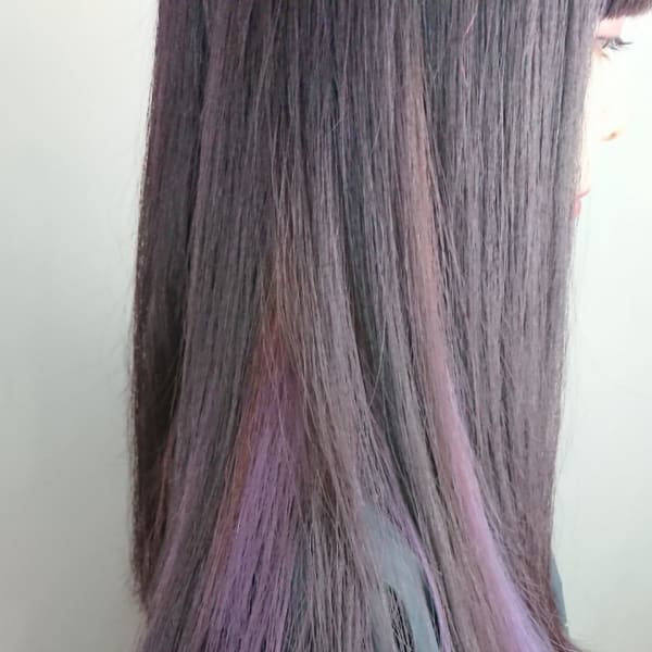 インナーカラー イヤリングカラー パープル ラベンダー