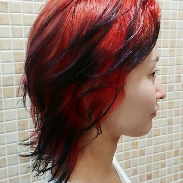 ショートウルフ×逆グラデーション