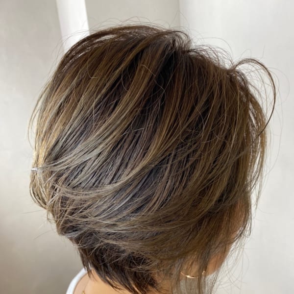 ショート 前下がり ショートボブ フォギーベージュ