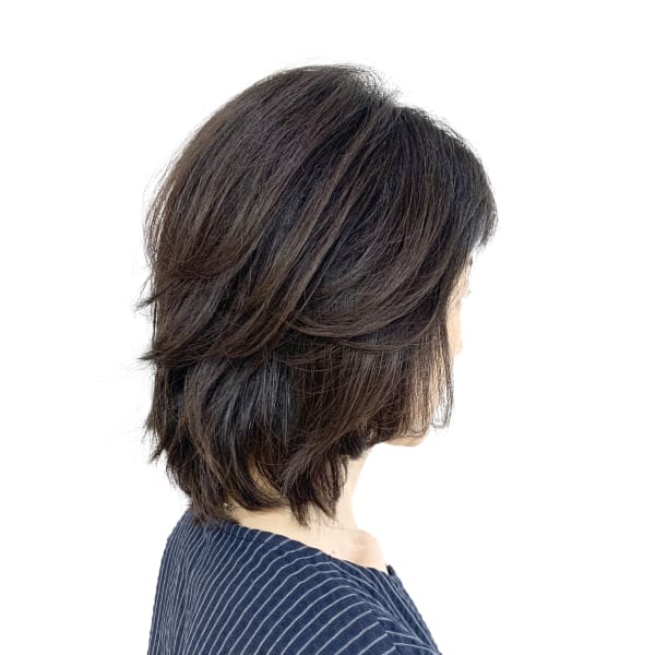 [QUALIS]レイヤー/内巻き/ワンカール/黒髪レイヤー