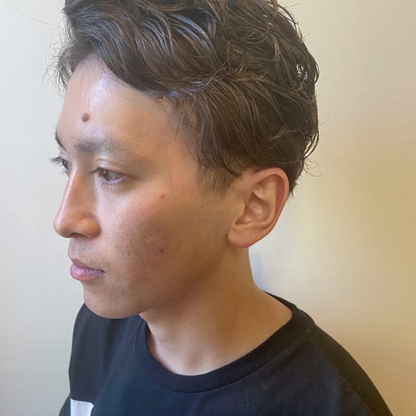 アップバング×メンズパーマ|美容室 アクイールグラッセ