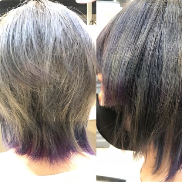 姫毛ウルフ×インナーカラー【パープル】