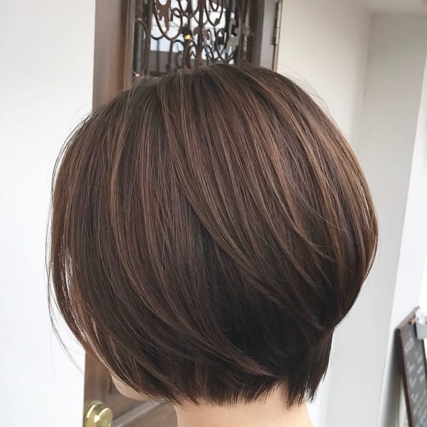 簡単スタイリング☆大人の小顔ショートボブ